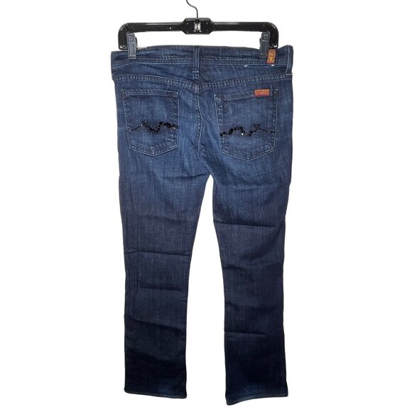 7 For All Mankind Jeans Womens Size 28 Small Rocker Bootcut Denim Pants Blue - Picture 2 of 12